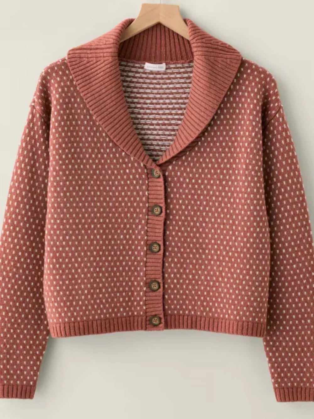 Garnet Hill Burnt Orange w/ White Design Cardigan